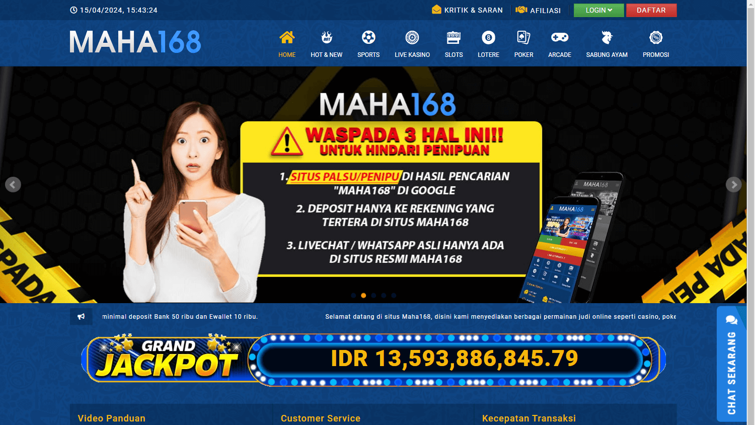 maha168_casino_homepage_desktop