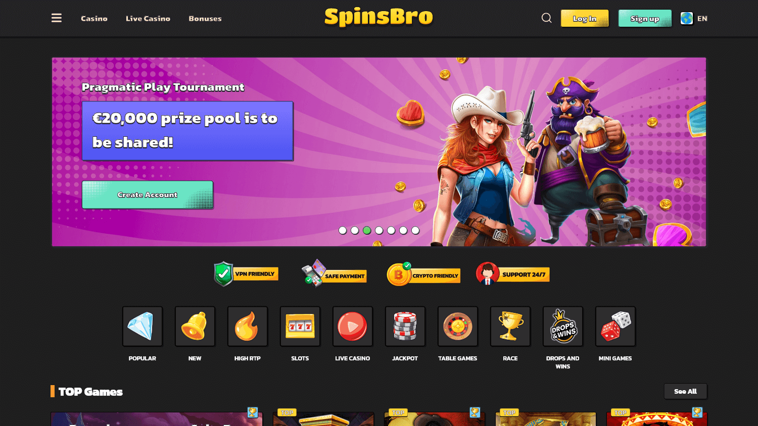 spinsbro_casino_homepage_desktop