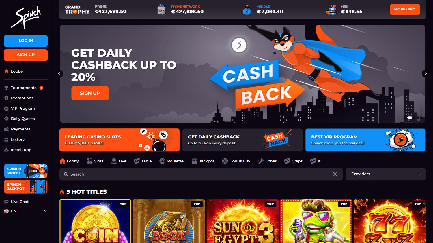 spinch_casino_homepage_desktop