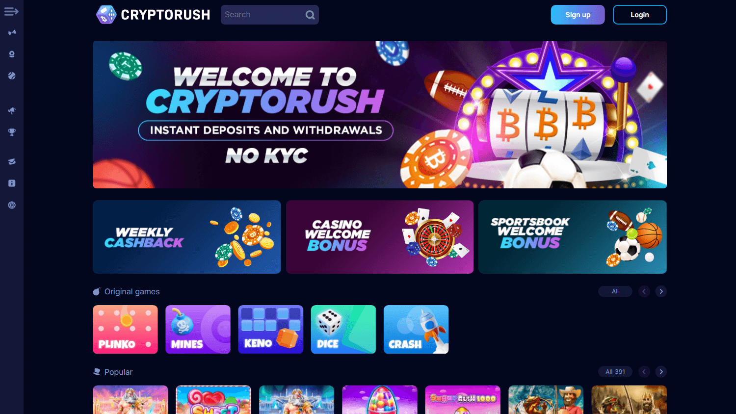 cryptorush_casino_homepage_desktop