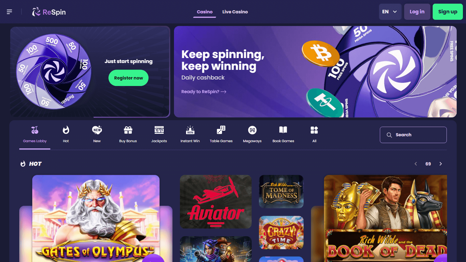 respin_casino_homepage_desktop