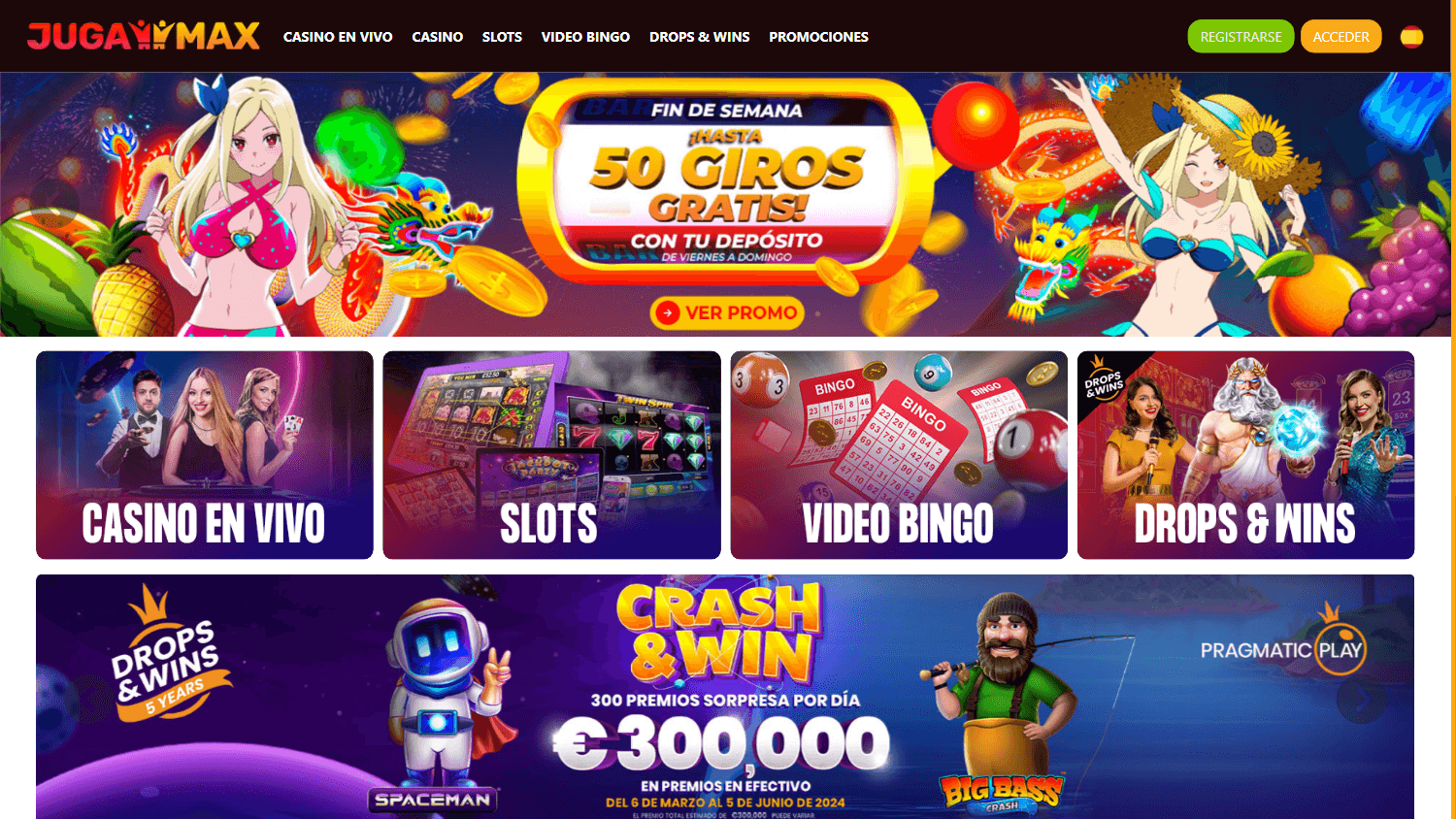 jugamax_casino_homepage_desktop