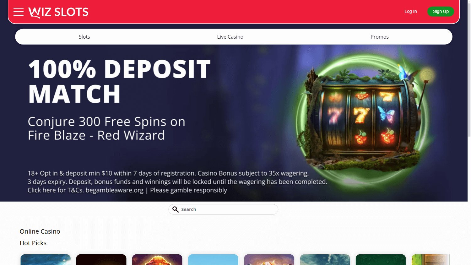 wiz_slots_casino_homepage_desktop