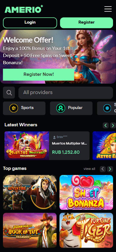 amerio_casino_homepage_mobile