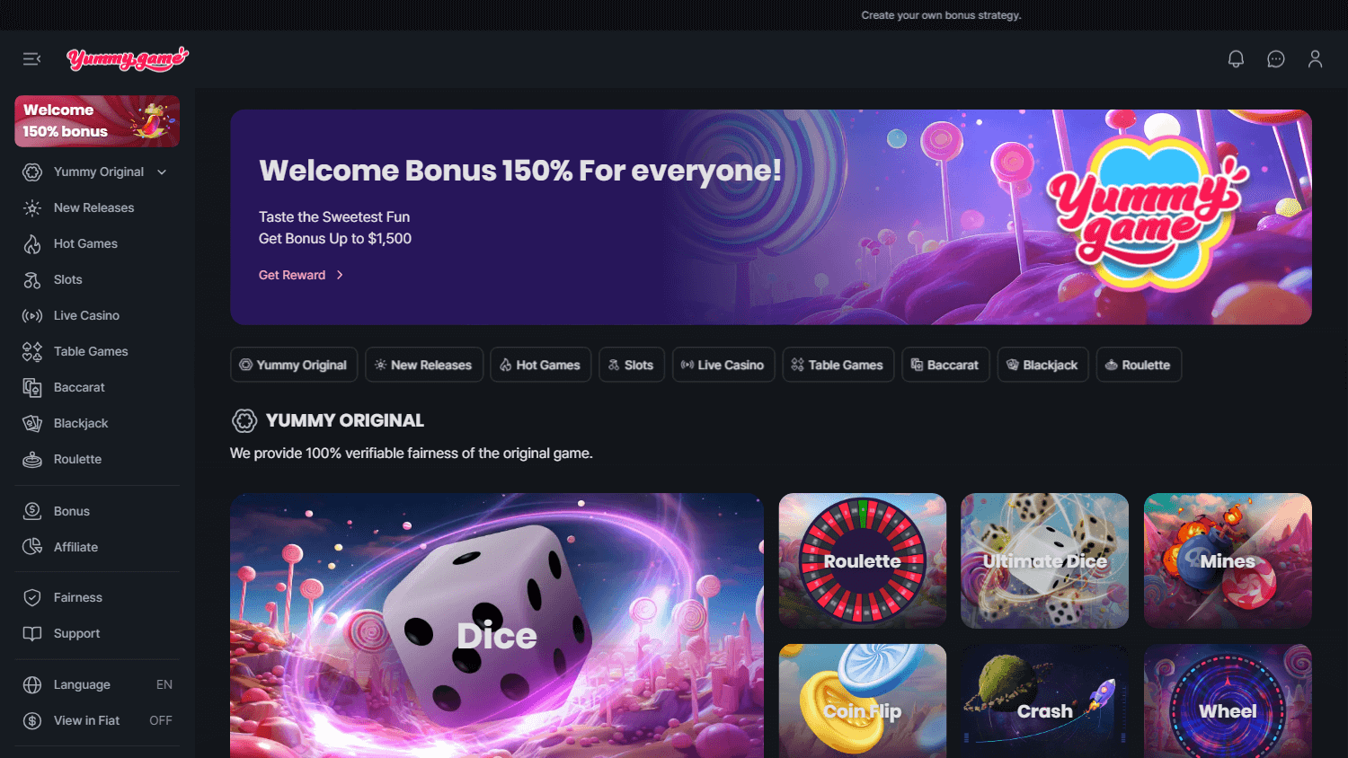 yummygame_casino_homepage_desktop