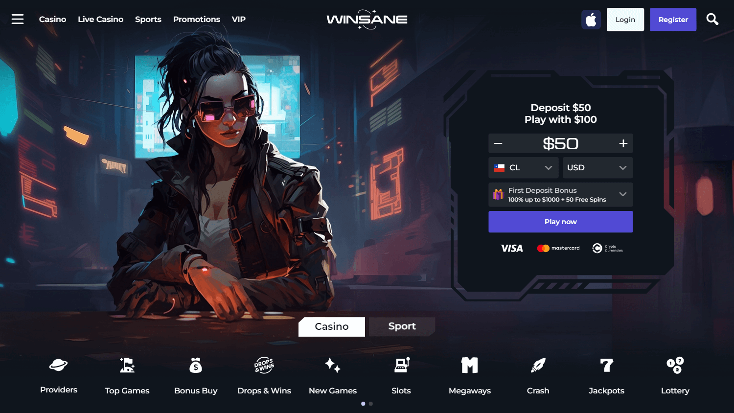 winsane_casino_homepage_desktop