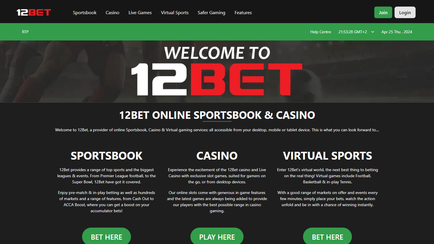 12bet_casino_homepage_desktop