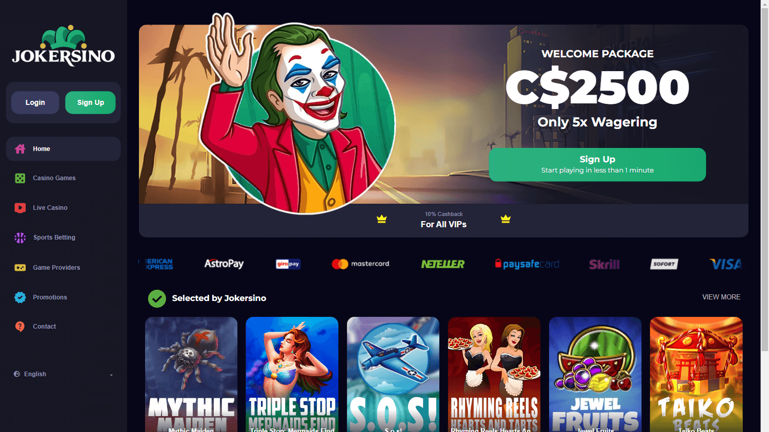 jokersino_casino_homepage_desktop