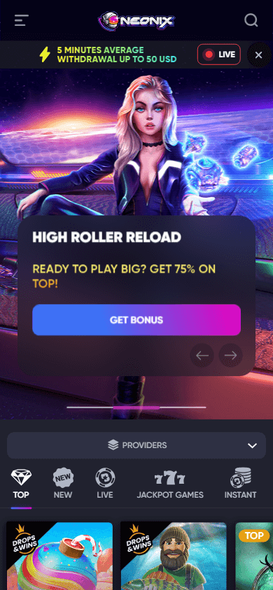 neonix_casino_homepage_mobile