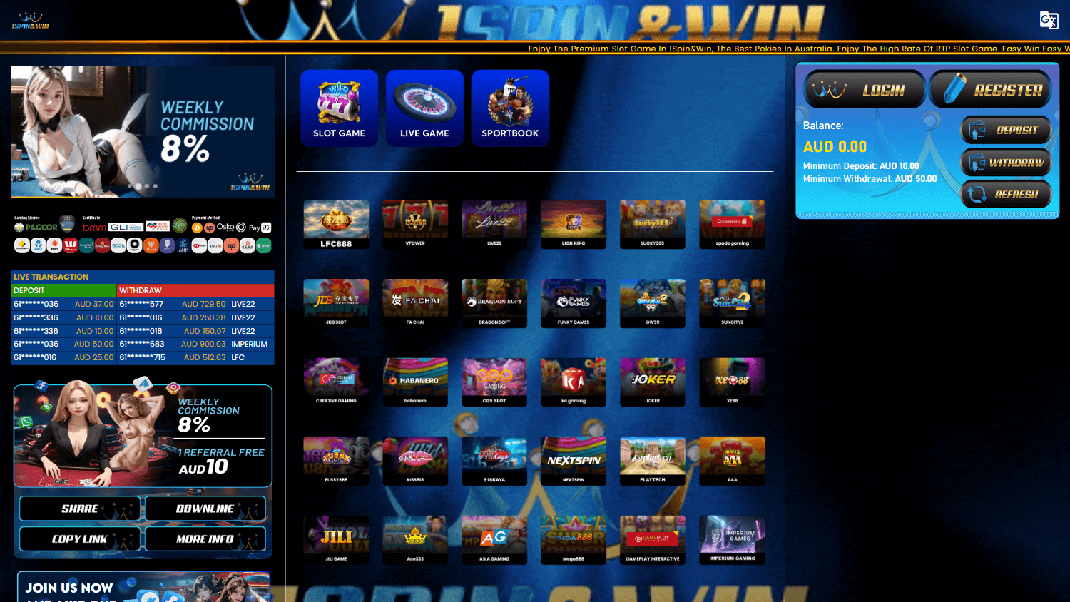 1spin&win_casino_homepage_desktop