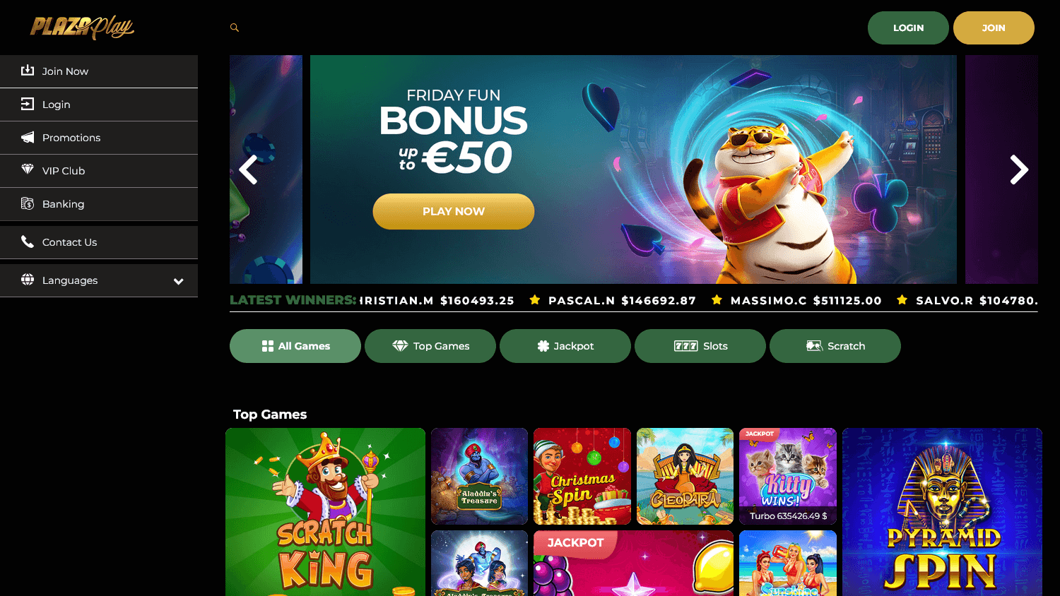 plazaplay_casino_homepage_desktop