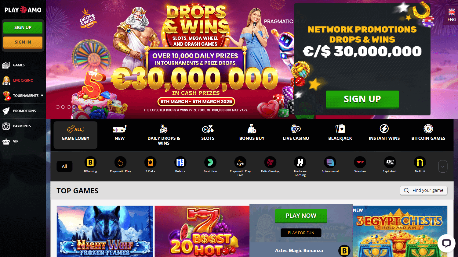 playamo_casino_homepage_desktop