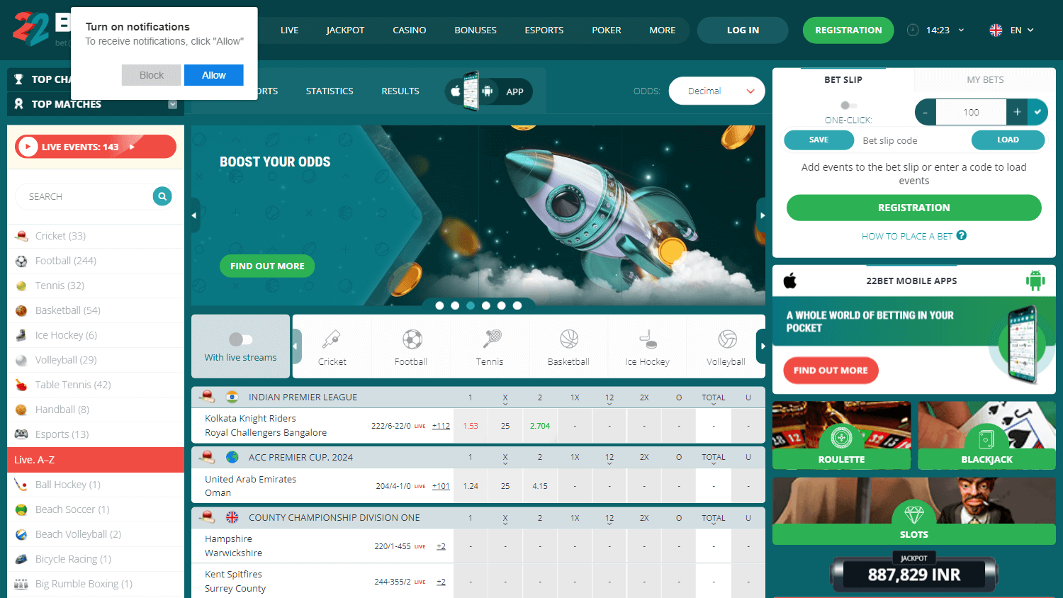 22bet_casino_homepage_desktop