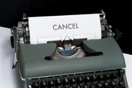 Cancel on a typewriter.