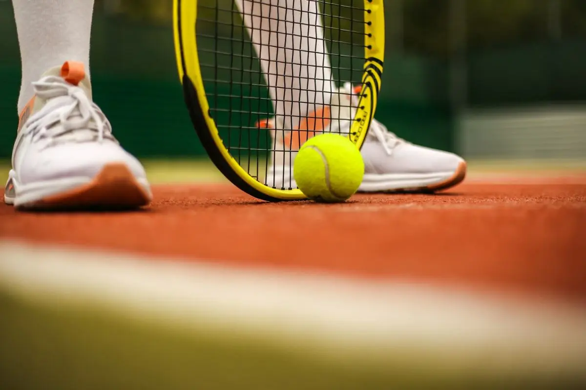 A tennis racket and a ball.