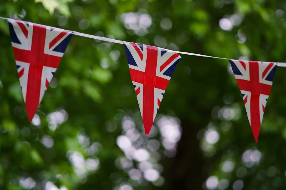 UK flags during an election