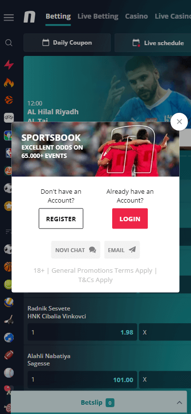 Novibet casino app