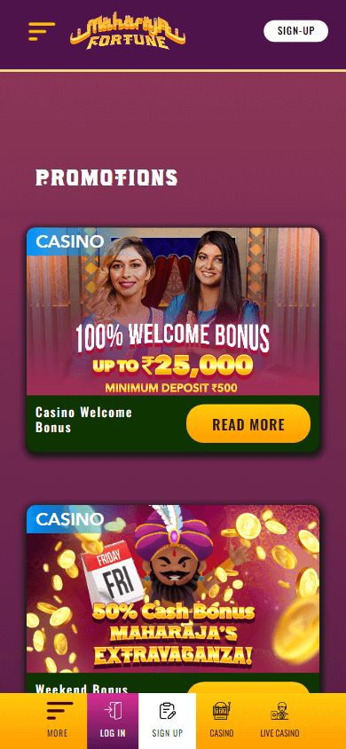 maharaja_fortune_casino_promotions_mobile