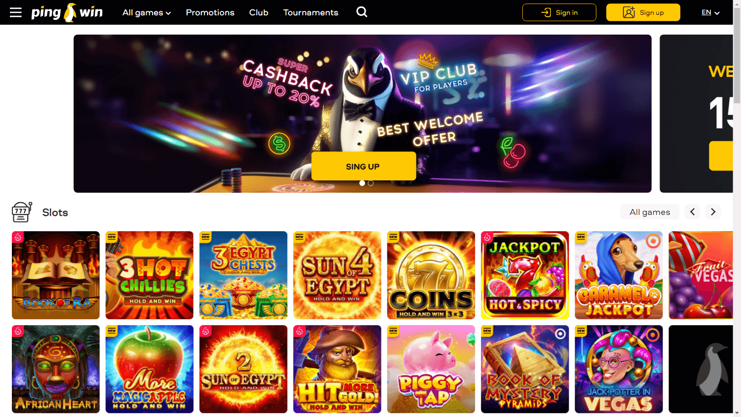 pingwin_casino_homepage_desktop