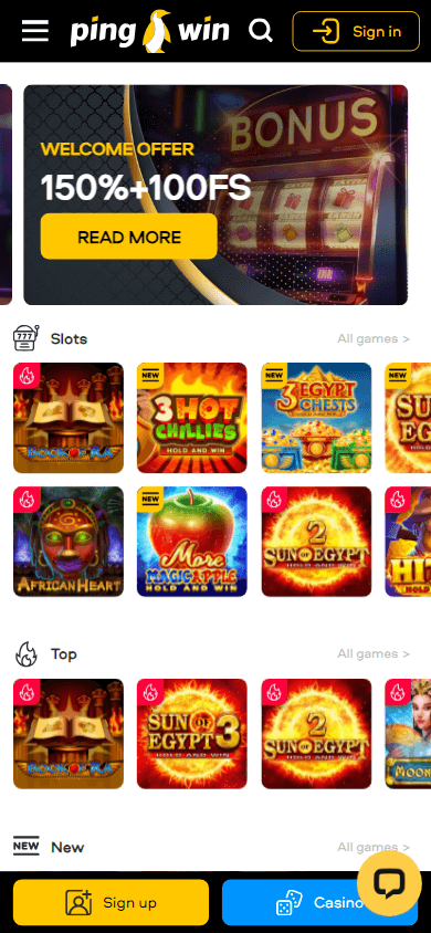 pingwin_casino_homepage_mobile