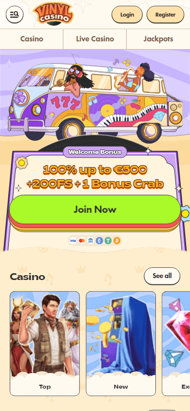 Vinyl Casino mobil hjemmeside
