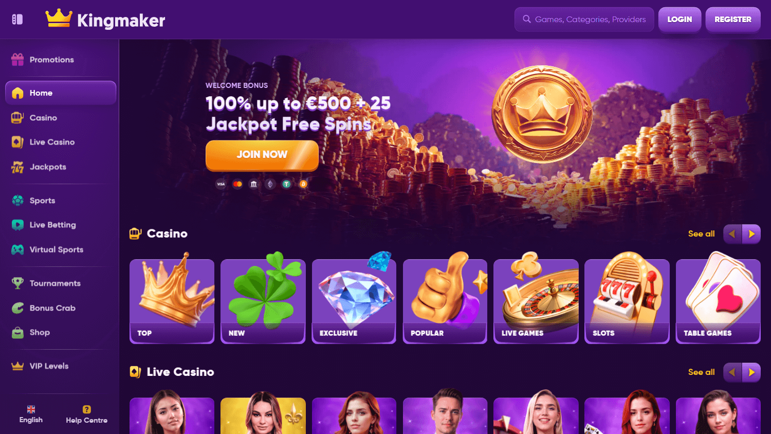 kingmaker_casino_homepage_desktop