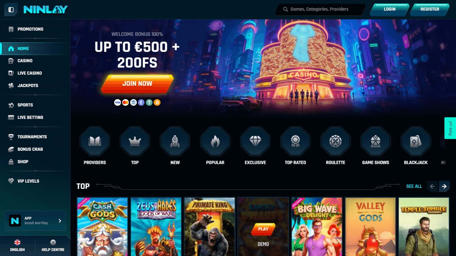 ninlay_casino_homepage_desktop