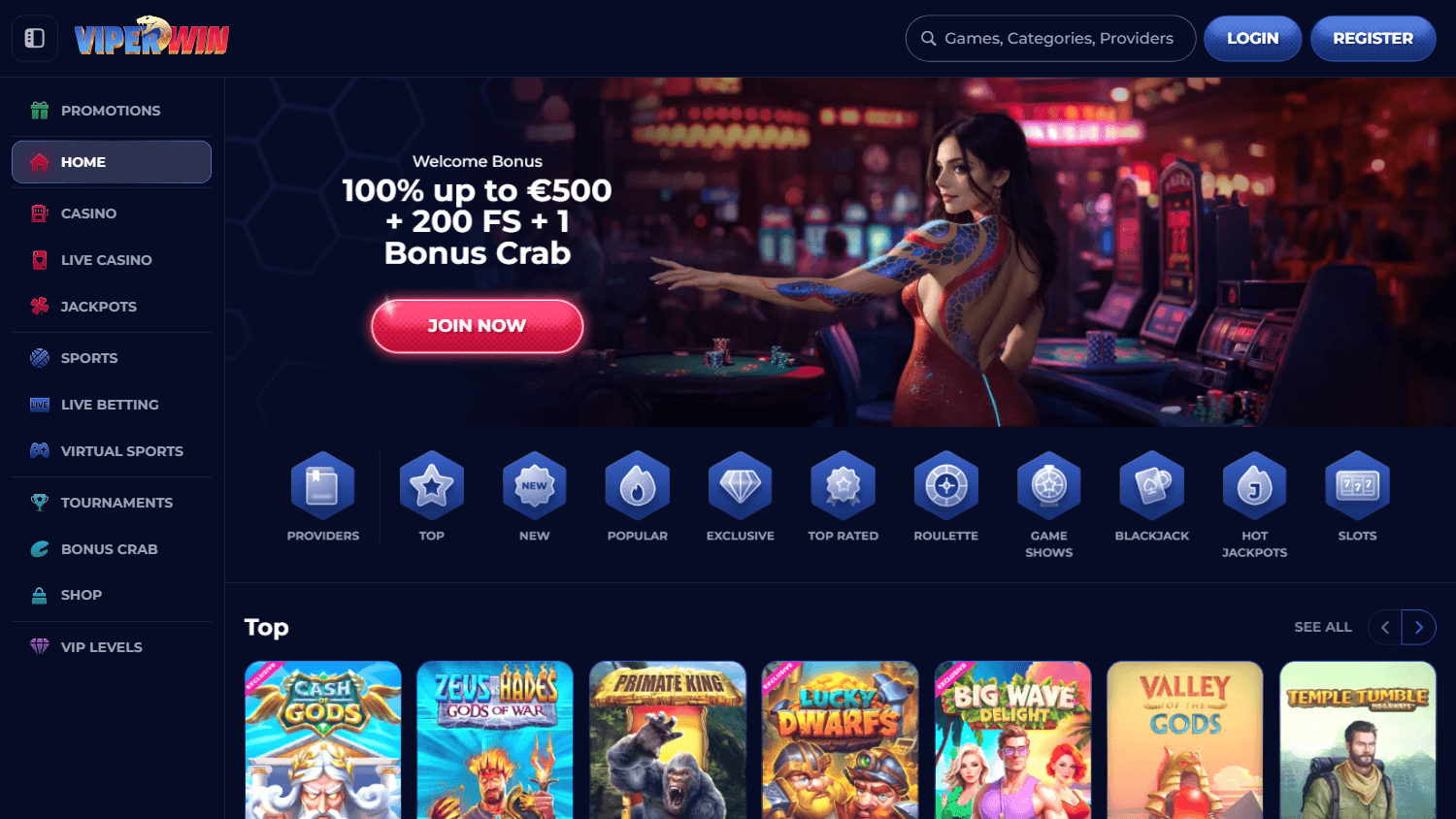 viperwin_casino_homepage_desktop