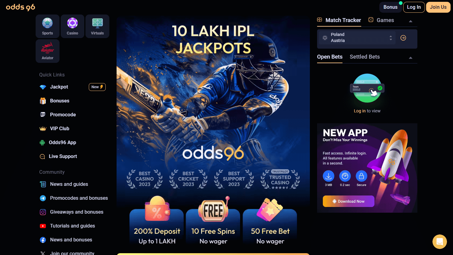 odds96_casino_homepage_desktop