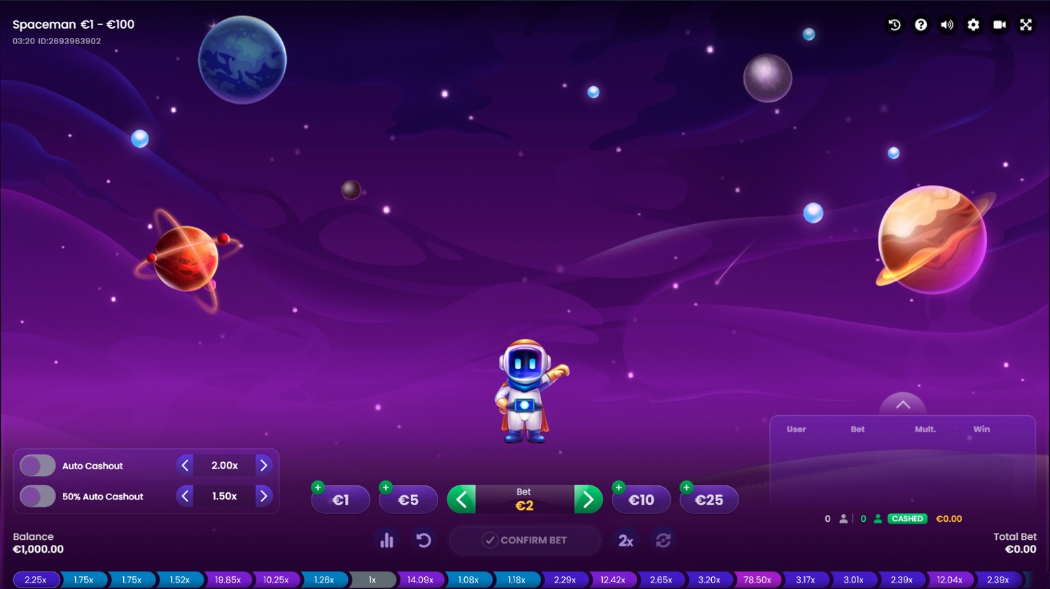 spaceman online crash