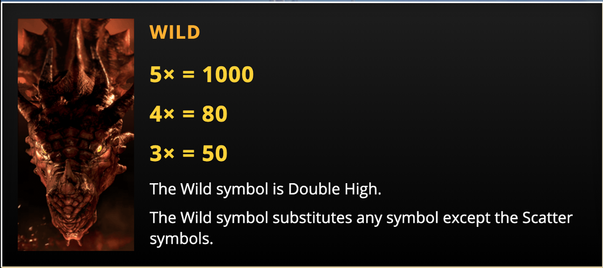 Throne of Gold - Wild's paytable