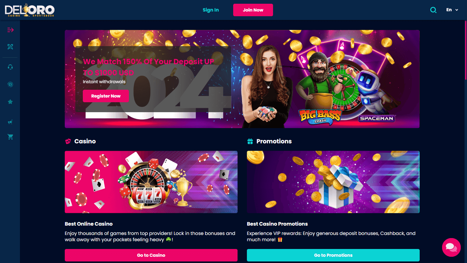 Del Oro Casino darmowe zakłady – promocje dla graczy