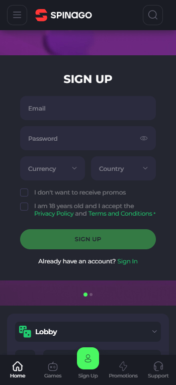 spinago_casino_homepage_mobile