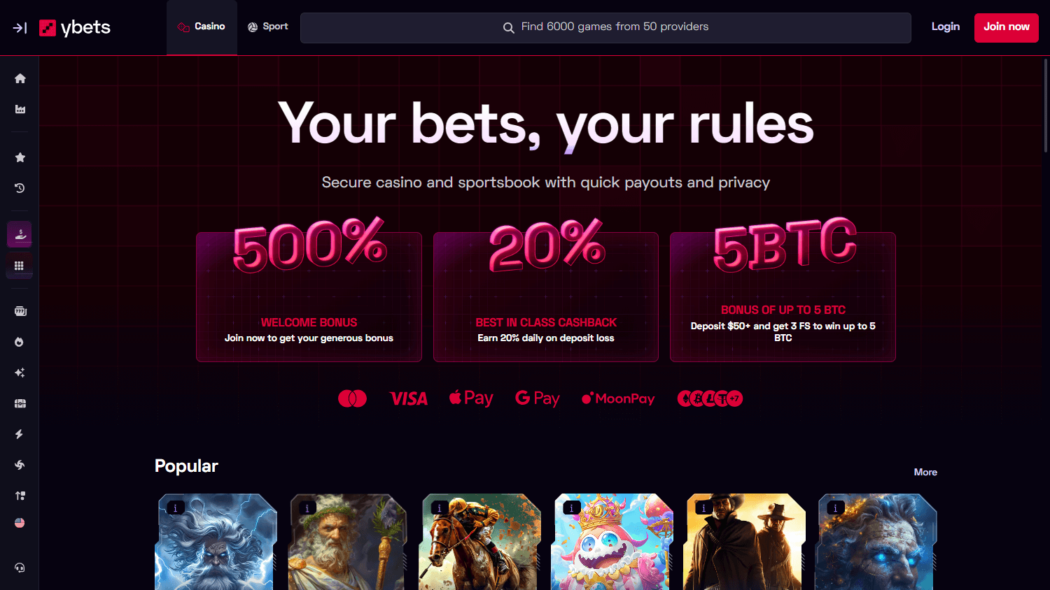 ybets_casino_homepage_desktop