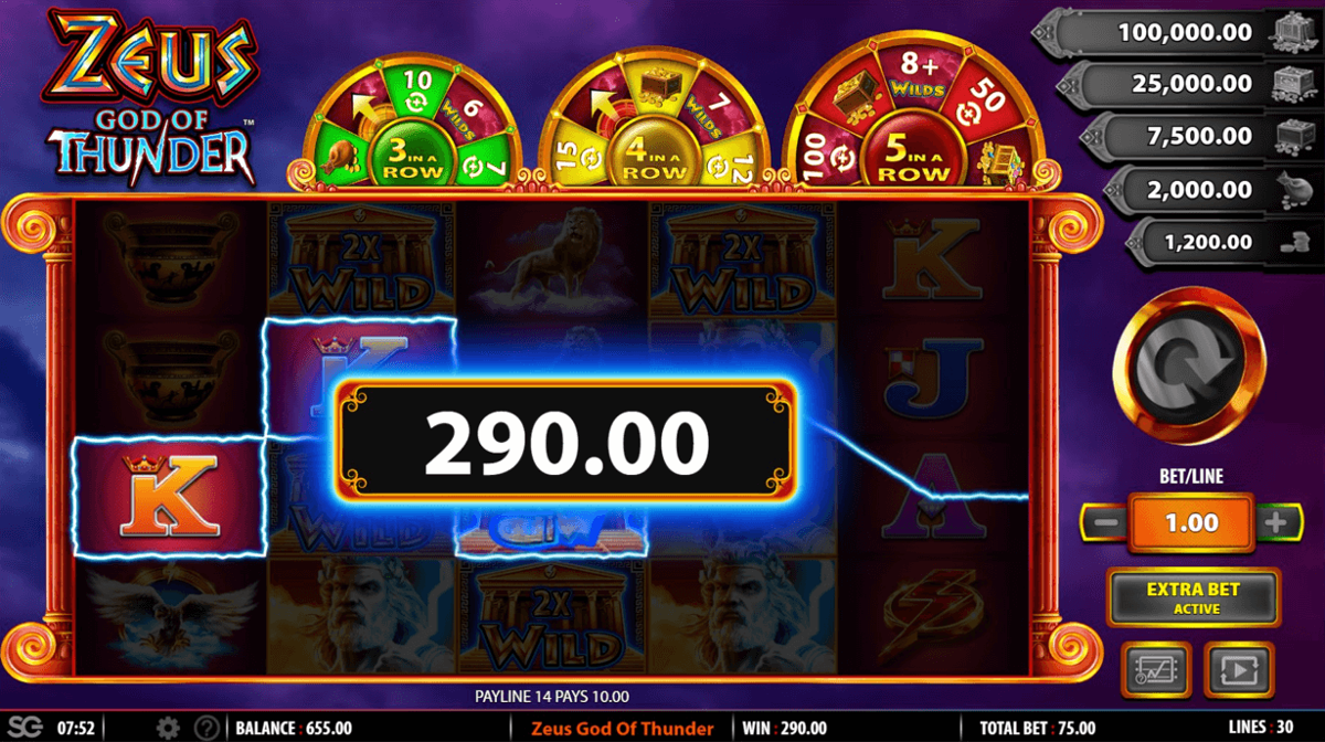 Zeus God of Thunder win