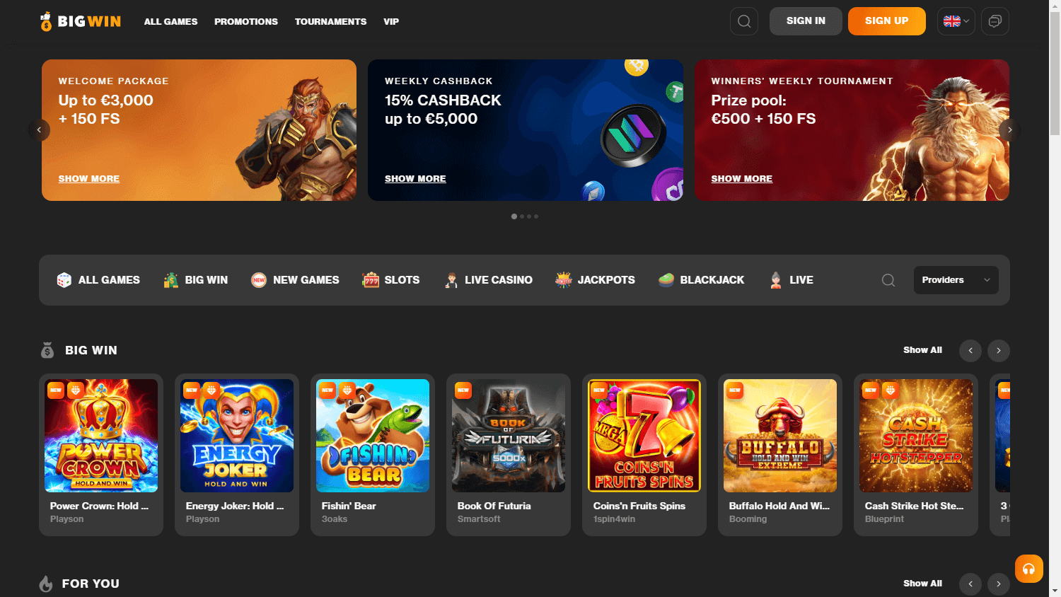 bigwin_casino_homepage_desktop