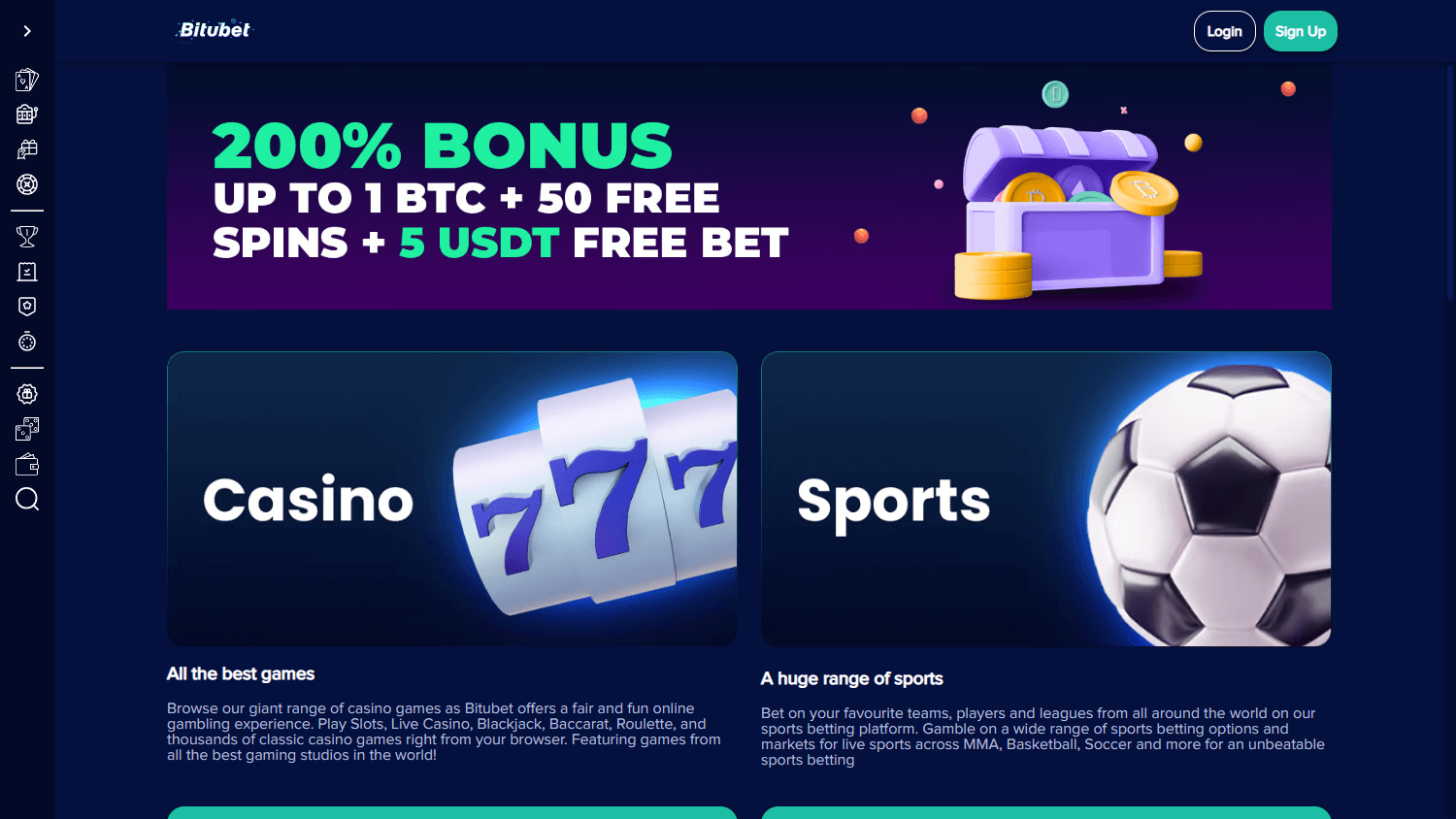 bitubet_casino_homepage_desktop