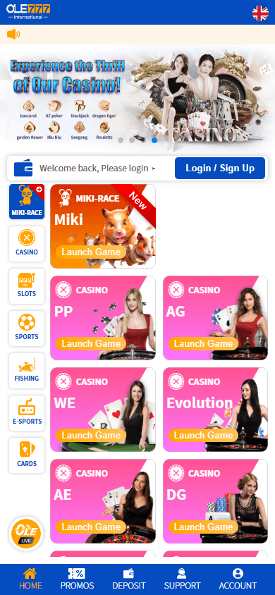 ole7.io_casino_homepage_mobile