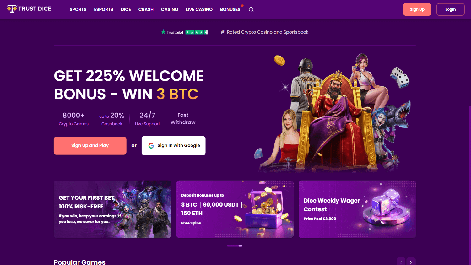 trustdice_casino_homepage_desktop