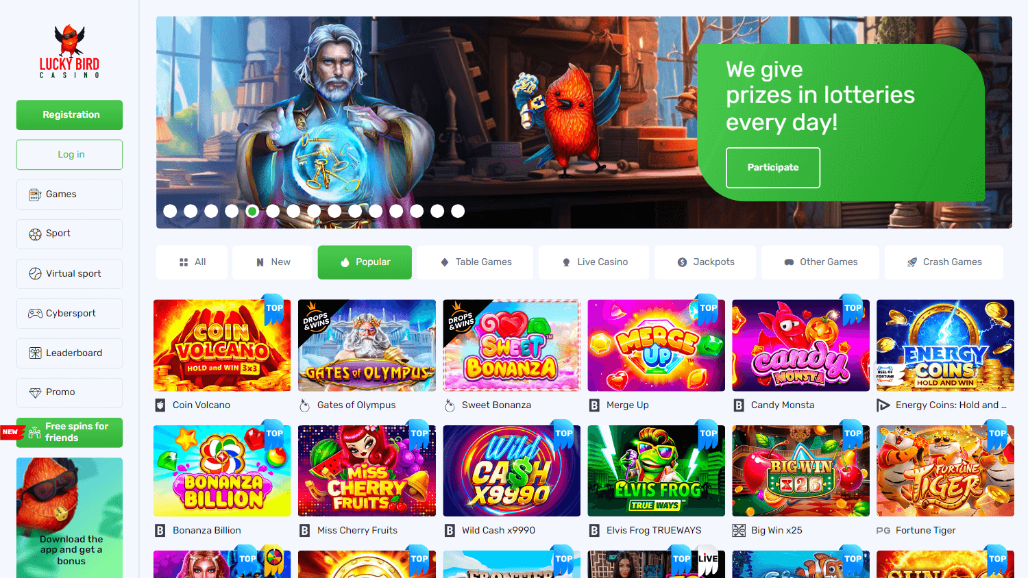 luckybird_casino_homepage_desktop