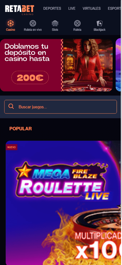 Galería de juegos de Retabet Casino
