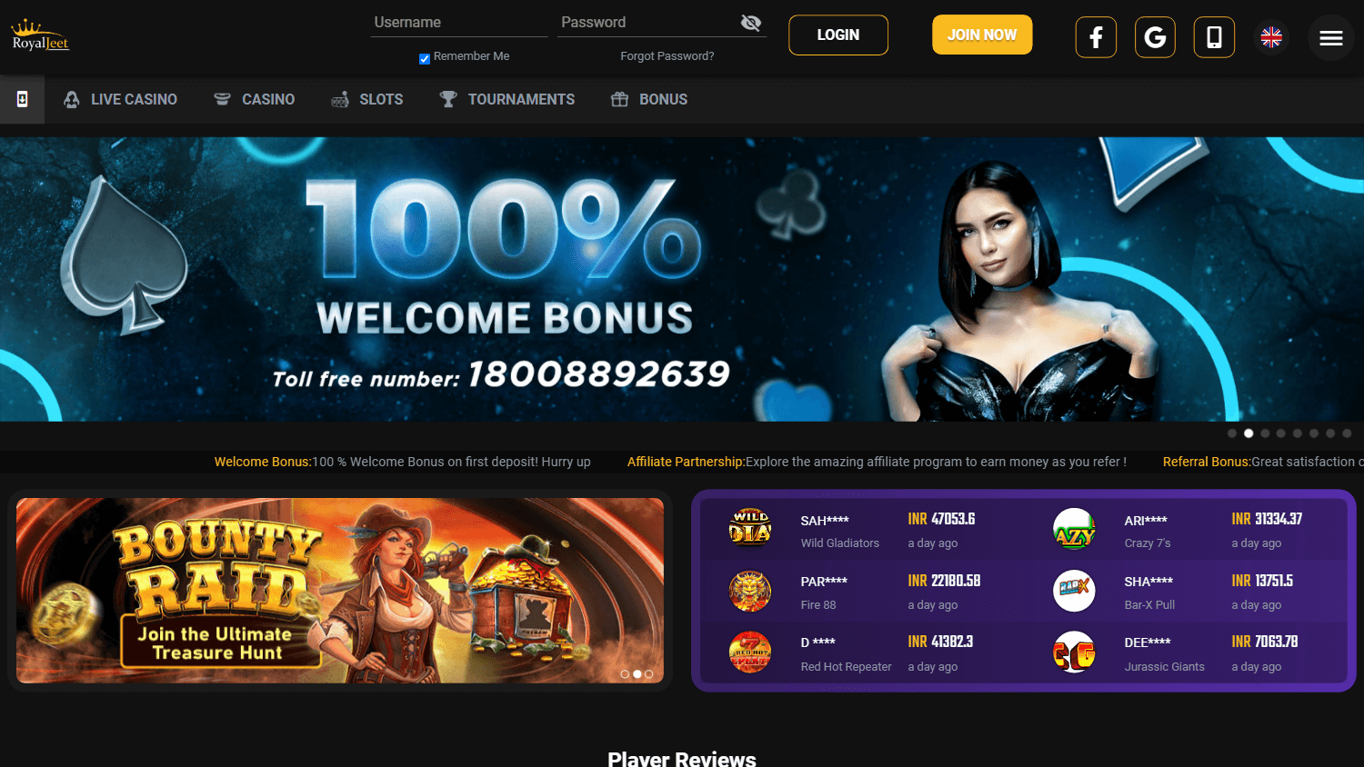 royaljeet_casino_homepage_desktop