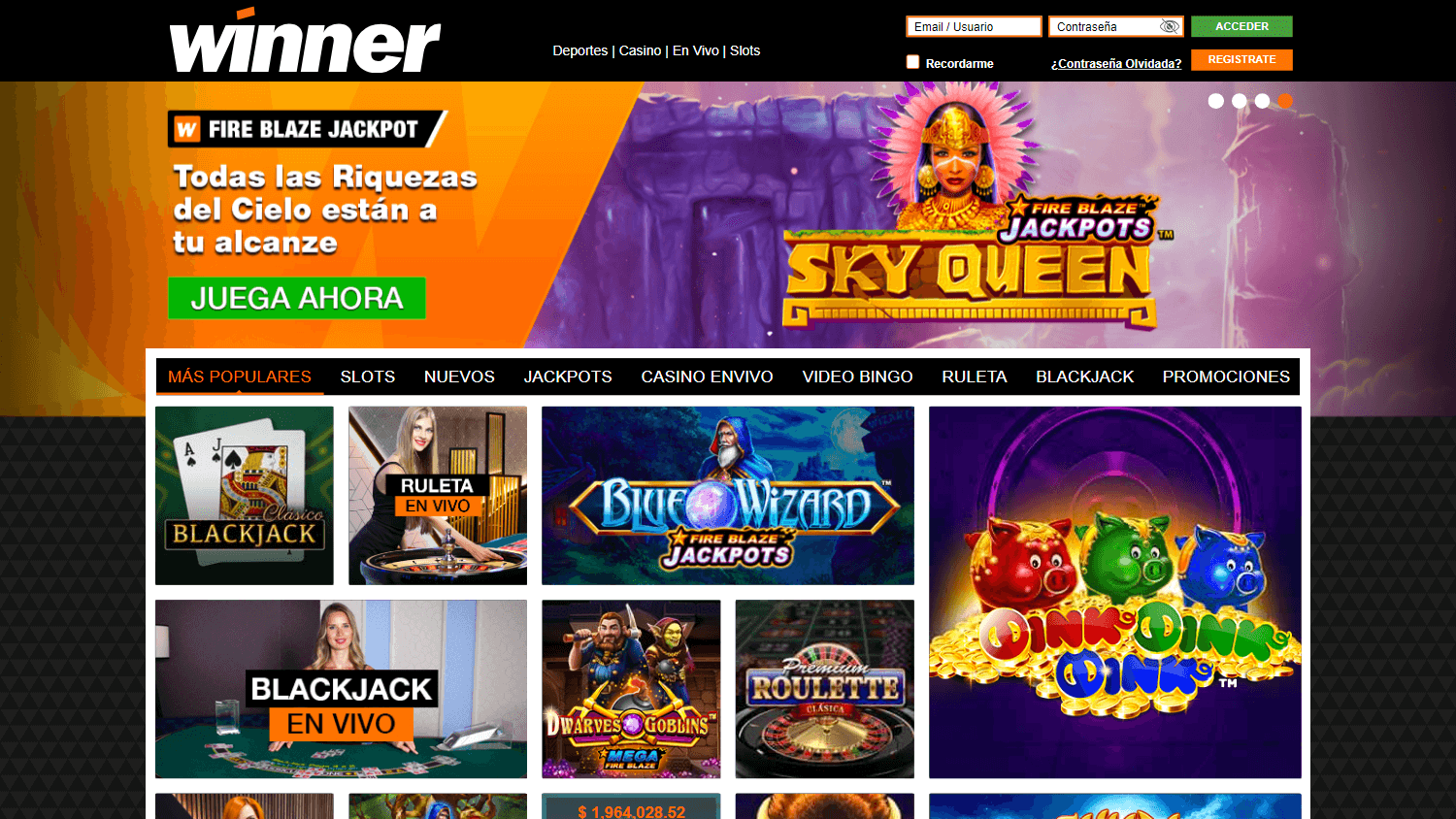 Condiciones de uso de Winner Casino & Casinos en león