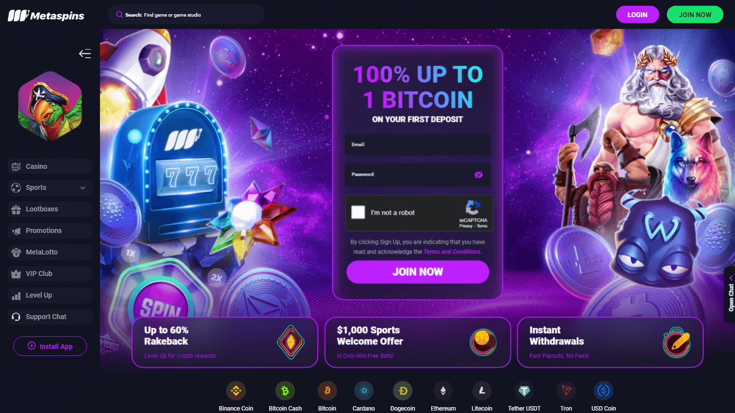 metaspins_casino_homepage_desktop