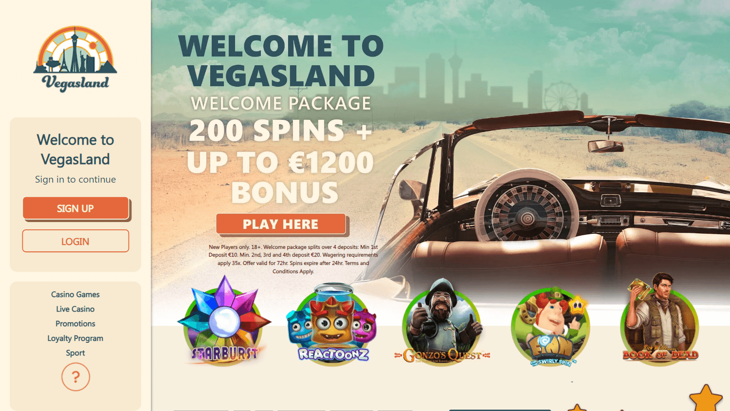 vegasland_casino_homepage_desktop