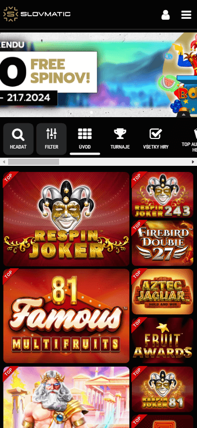 slovmatic_casino_homepage_mobile