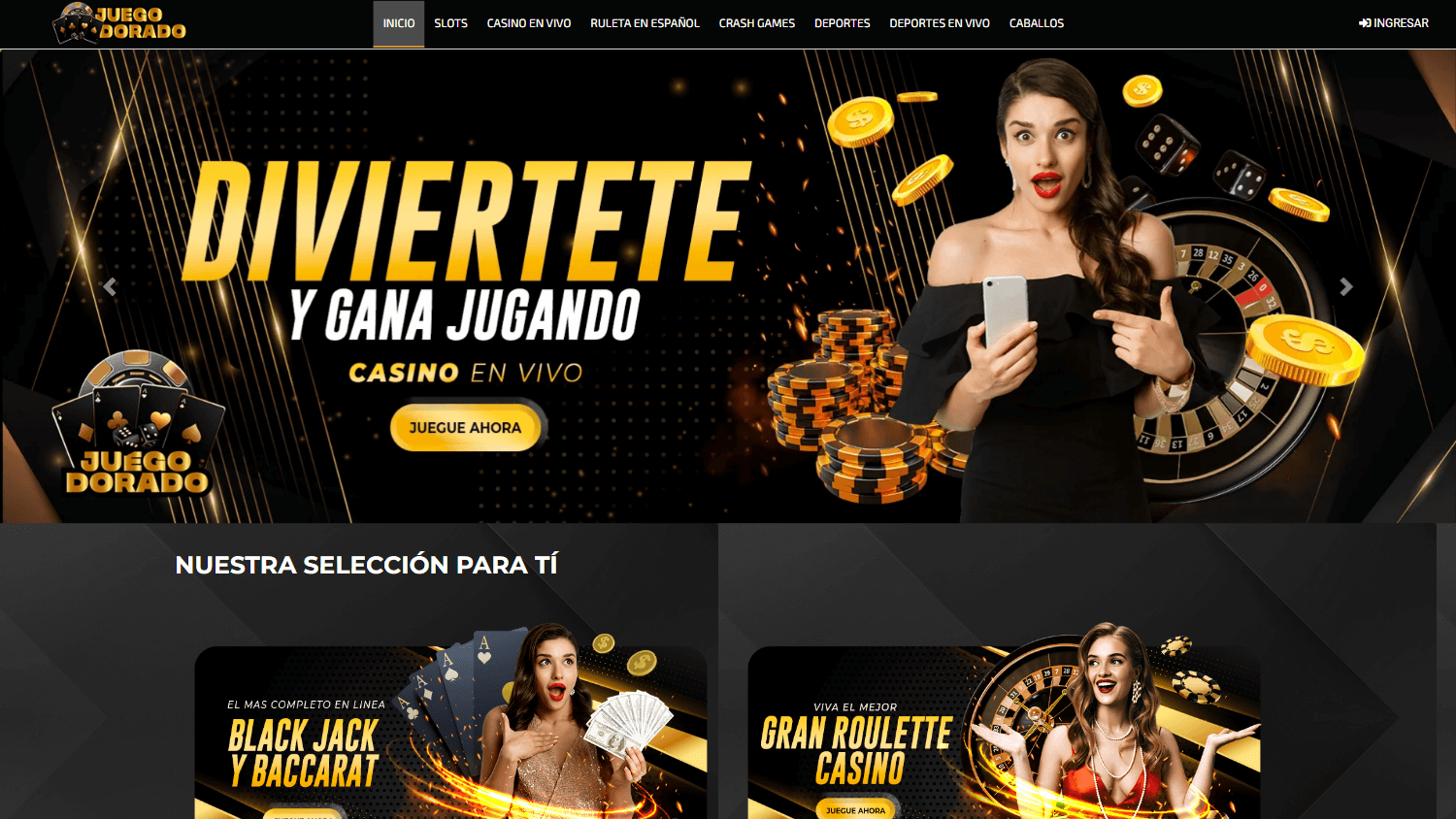 juegodorado_casino_homepage_desktop