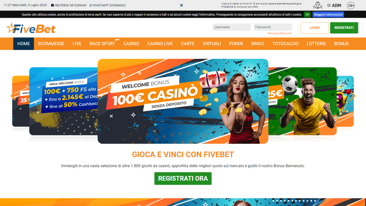 fivebet_casino_homepage_desktop