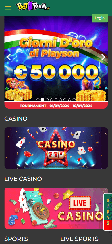 Betroom Casino Homepage