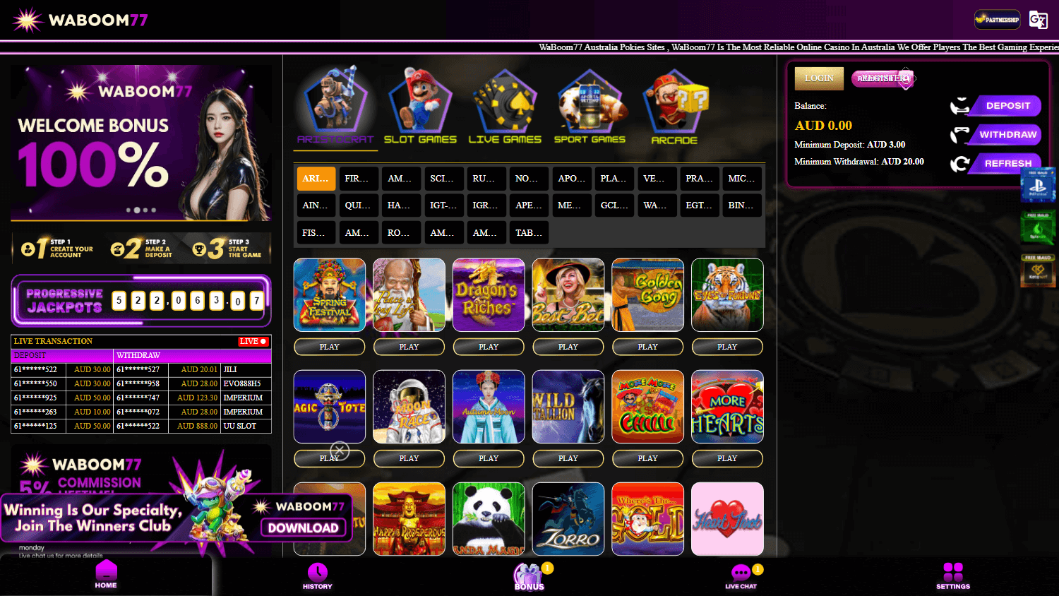 waboom77_casino_homepage_desktop